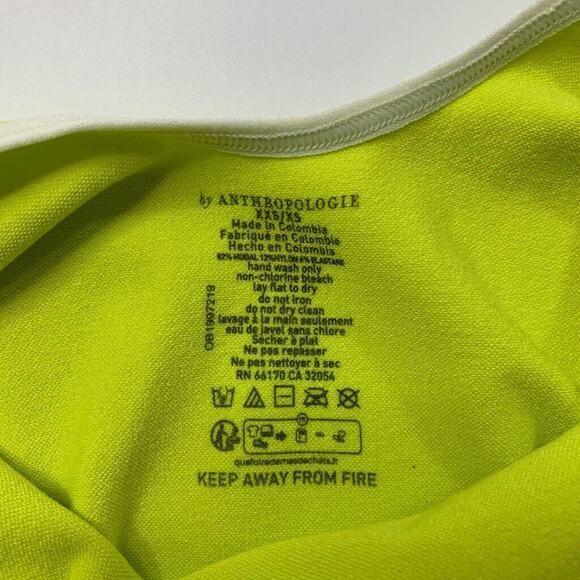 Anthropologie Bodysuit Women XXS 2XS Acid Lime Low Back Seamless Sweetheart - Picture 6 of 11